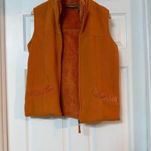 Warm Orange Vest with Fleece Lining
